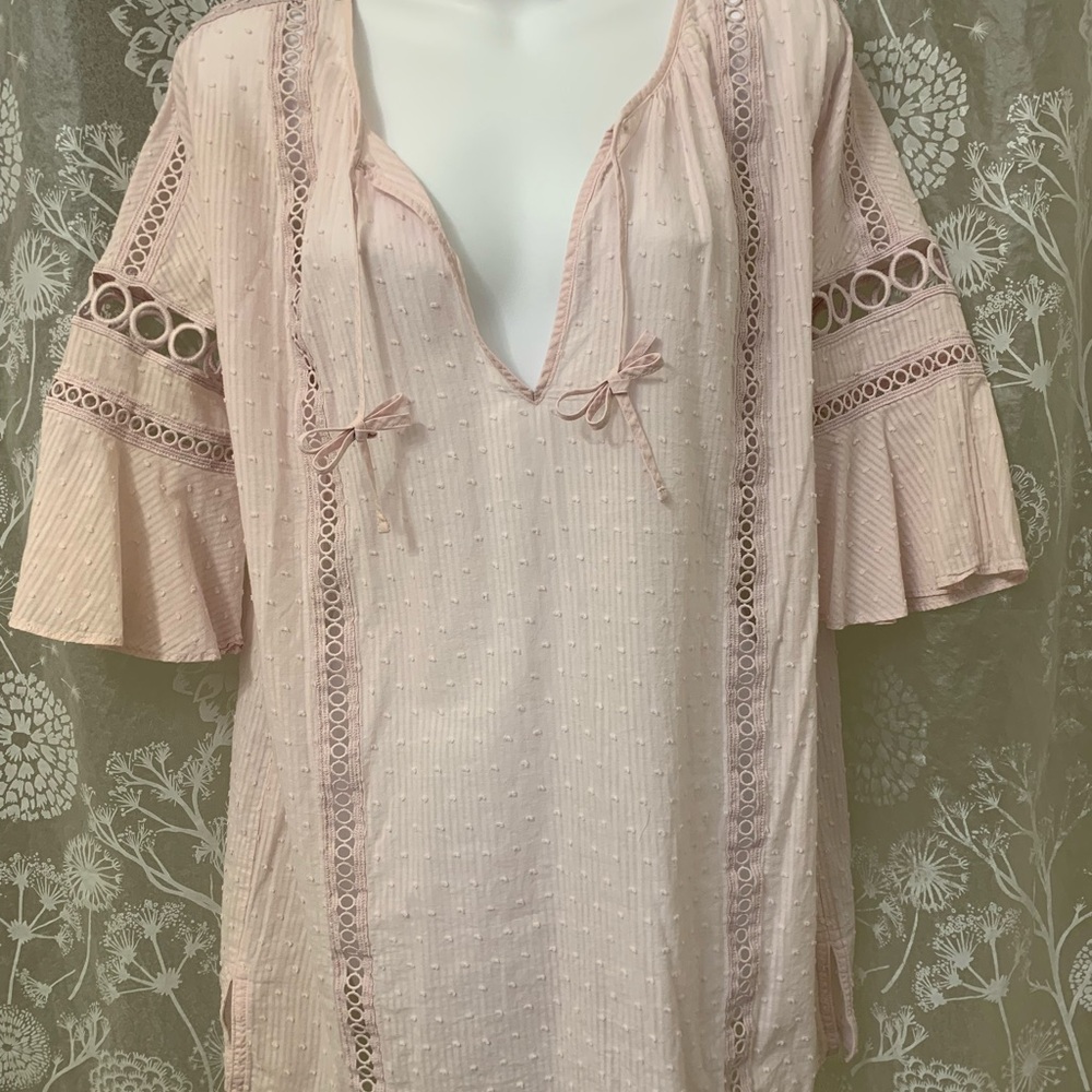 Victoria's Secret Pink Bell Sleeve Cover Up with Tie Front
